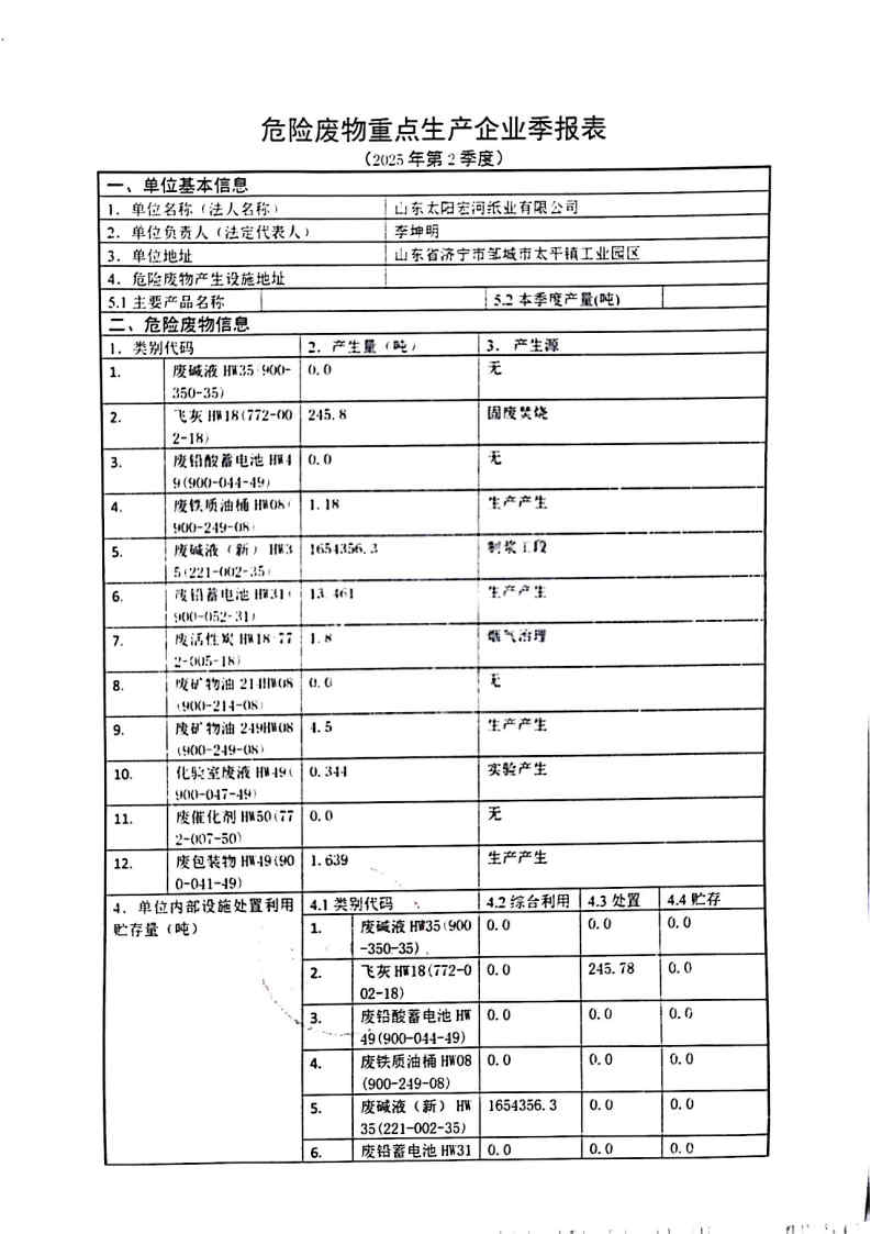 2025年澳门正规电子游戏平台宏河纸业危险废物第二季度报表_Page1.jpg