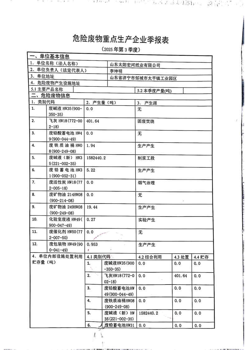 2025年澳门正规电子游戏平台宏河纸业危险废物第三季度报表_Page1.jpg